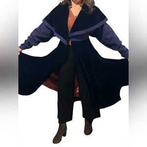 Gorgeous vintage real velvet long cape-like coat